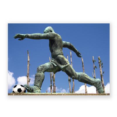 Fußball-Postkarte: Mauerspieler