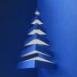 Preview: 10 blaue Weihnachtskarten mit Umschlägen: 3D-Weihnachtsbaum