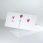 Preview: 10 Hochzeitskarten mit Kuverts: Rose, Weinglas, Herz