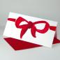 Preview: 10 Karten mit roten Umschlägen: für Glückwünsche und Gutscheine: rote Schleife