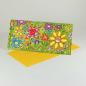 Preview: Flower Power - Grußkarte mit vielen Blumen und farbigem Umschlag