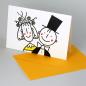 Preview: 10 Hochzeitskarten mit Kuverts: fröhliches Brautpaar