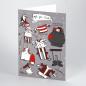 Preview: 10 Weihnachtskarten mit roten Umschlägen: style your Santa