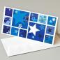 Preview: 10 Weihnachtskarten mit Umschlägen: blaue und weiße Sternen