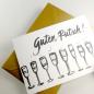 Preview: 10 Neujahrskarten mit goldenen Umschlägen: Guten Rutsch! (+ Sektflöten)