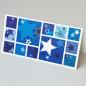 Preview: 10 Weihnachtskarten mit Umschlägen: blaue und weiße Sternen