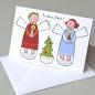 Preview: 10 Weihnachtskarten mit Kuverts: zwei Engel mit Bäumchen