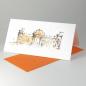 Preview: 10 Grußkarten mit orangen Kuverts: Reichstag / Bundestag in Berlin