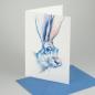 Preview: 10 Grußkarten mit blauen Kuverts: Hase