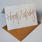 Preview: 10 graue Glückwunschkarten mit goldenen Kuverts: Happy Birthday