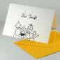 Preview: 10 witzige Einladungskarten mit gelben Kuverts: Zur Taufe