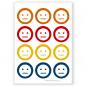 Mobile Preview: 12 runde Aufkleber: Smileys, indifferent
