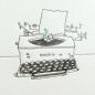 Preview: Grußkarte: Schreibmaschine mit grüner Blume