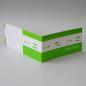 Preview: hellgrüne Recycling-Osterkarte: Frohe Ostern + Hasenspuren
