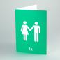 Preview: große, grüne Hochzeitskarte: Brautpaar + Ja. (DIN A5)