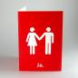 Mobile Preview: rote, große Hochzeitskarte: Brautpaar + Ja. (DIN A5)