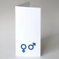 Mobile Preview: Hochzeitskarte: Symbole für Mann und Frau  (blauer Druck)