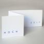 Preview: Hochzeitskarte: HOCH ZEIT (blauer Druck)