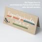 Preview: sandgraue Recycling-Tischkarte  5,2 x 10,5 cm (Graupappe ca. 350 g/qm)