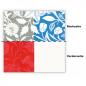 Preview: Tischkarte: florale Ornamente  (rot, blau und grau)