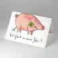 Preview: Neujahrskarte mit Schwein zum Basteln: Viel Glück im neuen Jahr!
