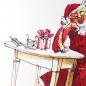 Preview: Weihnachtskarte: Pause - Weihnachtsmann sitzt am Tisch