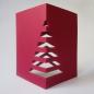Mobile Preview: rote Recycling-Weihnachtskarte: Weihnachtsbaum für den Schreibtisch