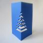 Preview: blaue Weihnachtskarte: Weihnachtsbaum für den Schreibtisch (DIN lang)