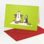 Preview: 10 Weihnachtskarten mit roten Umschlägen: Pinguine