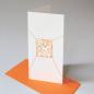 Preview: 10 witzige Grußkarten mit orangen Kuverts: Kiste