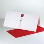 Preview: 10 Einladungskarten mit roten Umschlägen: eine Rose