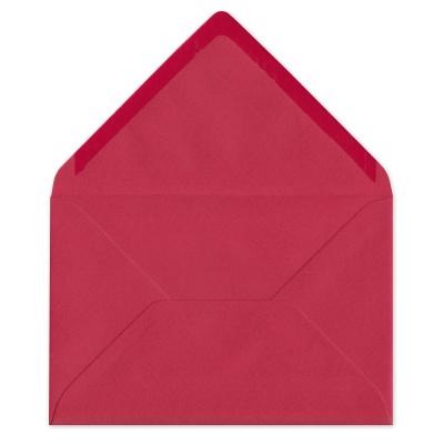 10 rote Weihnachtskarten mit roten Umschlägen: Schneeflocken