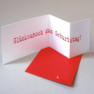 10 Glückwunschkarten mit rotem Umschlag: Glückstag!