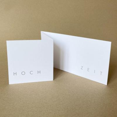 10 silber gedruckte Karten mit silbernen Kuverts: HOCH ZEIT