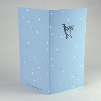 10 blaue Recycling-Weihnachtskarten mit Kuverts: Frohes Fest