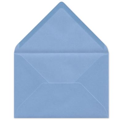 10 Grußkarten mit blauen Kuverts: Hase