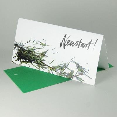 10 witzige Neujahrskarten mit grünen Kuverts: Neustart!