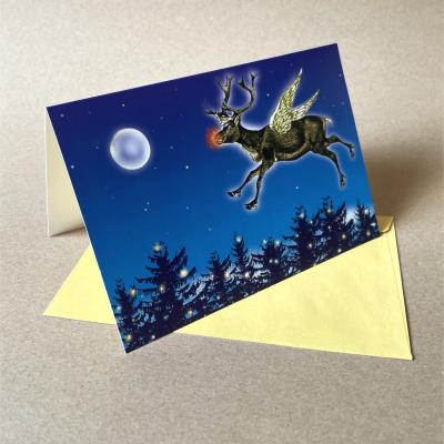 6 Weihnachtskarten mit Umschlägen: Rudolph
