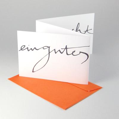 ein gutes neues Jahr wünscht - Neujahrsleporello mit orangem Kuvert