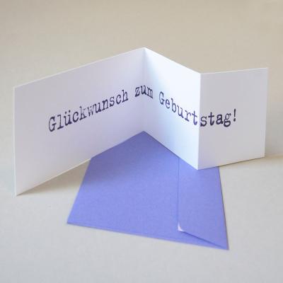 10 Glückwunschkarten mit violetten Kuverts: Glückstag!