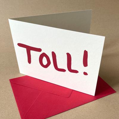 Toll! -  Recyclingkarte mit rotem Umschlag