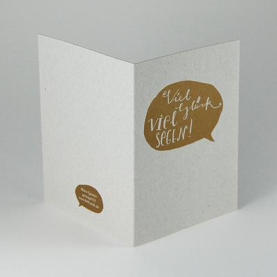 10 graue Glückwunschkarten mit goldenen Kuverts: Viel Glück viel Segen!