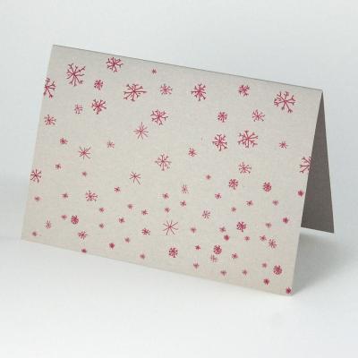 10 graue Weihnachtskarten mit roten Umschlägen