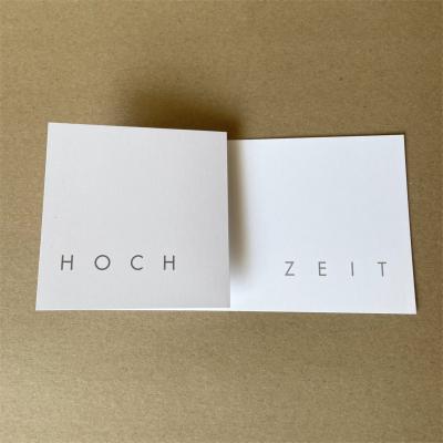 10 silber gedruckte Karten mit silbernen Kuverts: HOCH ZEIT