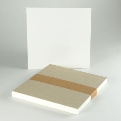 100 quadratische recyclingweiße Einlegeblätter 14,7 cm