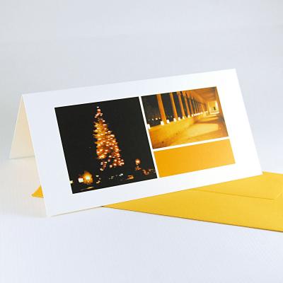 10 Weihnachtskarten mit Umschlägen: Weihnachtsbaum und Lichterweg