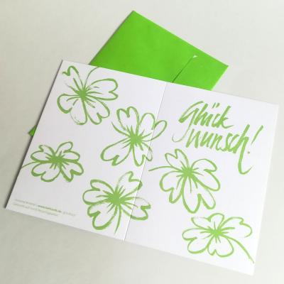 Glückwunsch! - Recycling-Glückwünschkarte mit grünem Umschlag