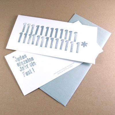 10 Einladungen mit silbernen Kuverts: Jedes einzelne Jahr ein Fest! (25 x 1)