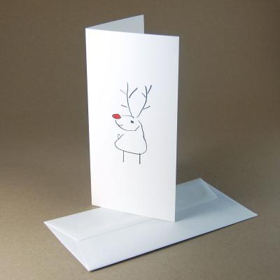 10 Weihnachtskarten mit Umschlag: Rudolf