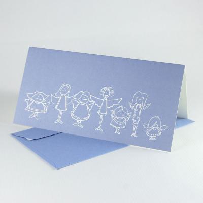10 fliederblaue Recyclingkarten mit Umschlägen: Engelchen